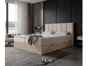 Lit coffre 180x200 cm <strong>IDOHOME</strong>  <strong>LAVIO II</strong> coloris blanc