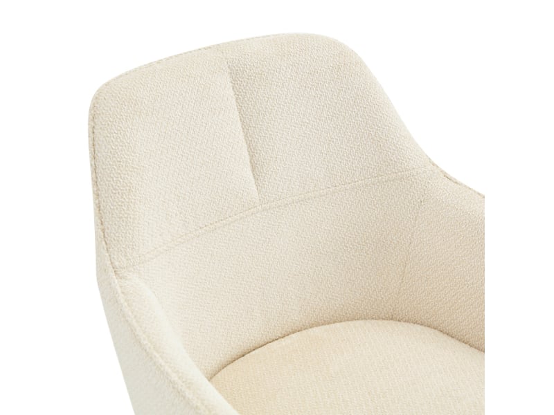  Chaise bois massif pivotante 360° – lot de 2, dossier ergonomique, assise beige, design moderne  - Conforama D