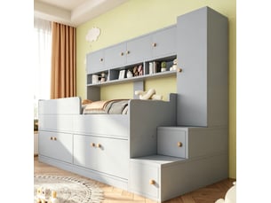 Lit combiné 90x200 cm <strong>MODENUIT </strong> <strong></strong> coloris gris