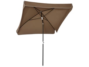 Parasol 2x2 m pour extérieur avec toit carré, réglable et portable, structure en métal et polyester, couleur café