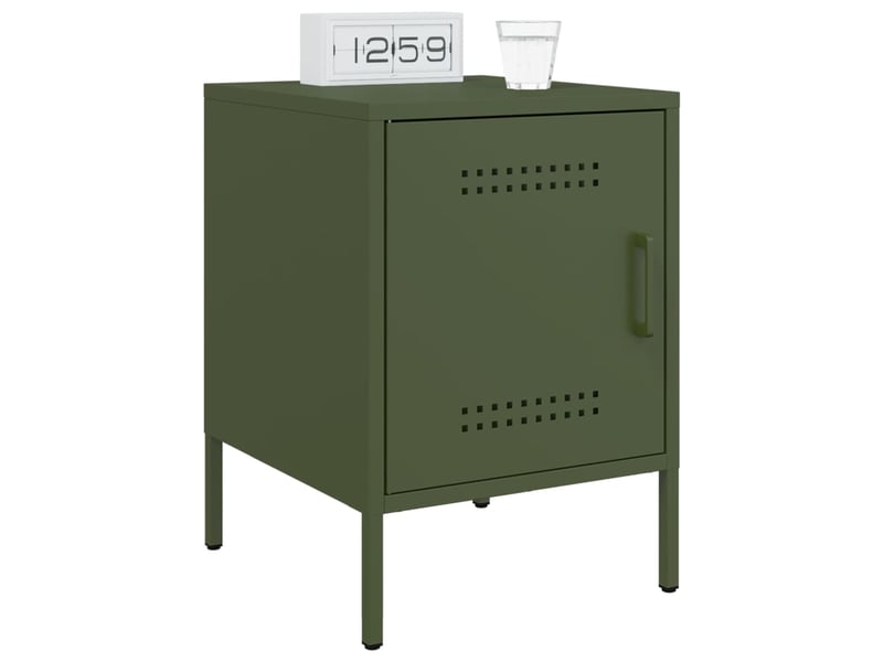  Lot de 2 tables de chevet - cabinet de chevet - table de nuit vert olive 36x39x50,5 cm acier  - Conforama B