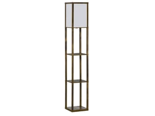 Lampadaire avec rangements 26x26x160 cm e27 bois brun rustique