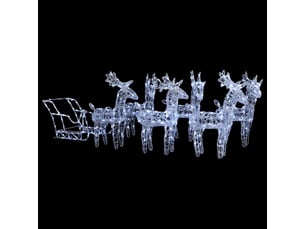 Décoration de noël rennes et traîneau 320 led acrylique