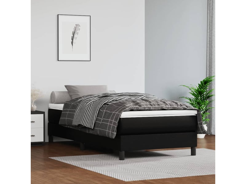 Matelas de lit à ressorts ensachés fermeté moyenne noir 120x190x20cm similicuir - Conforama B