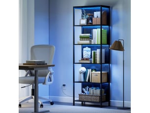 Bibliotheque coloris  noir 5 étagère(s) <strong>FLORAGRACE</strong> <strong></strong> - 30 cm x 179 cm