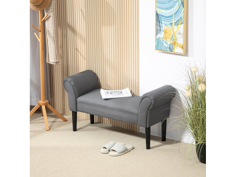 Banc rembourré chambre et entrée 102 cm gris foncé homvra  - Conforama B
