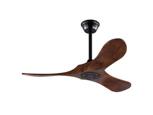 Ventilateur de plafond 107 cm sans éclairage bois massif noir et noyer foncé 6 vitesses télécommande silencieux minuterie et mémoire