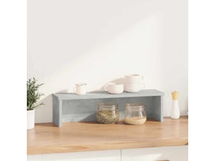 Étagère de cuisine empilable, rangement de cuisine gris béton 60x15x16 cm cf41433