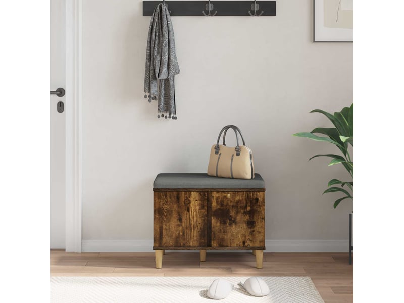  Banc d'entrée, banc interieur avec coussin chêne fumé 60x38x46 cm shl60343  - Conforama D
