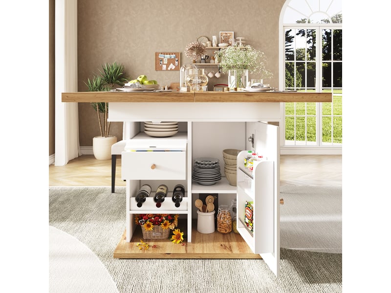  Table de séjour rectangulaire avec allonge blanc - 80x110-140max.cm mdf table blanc - Conforama D