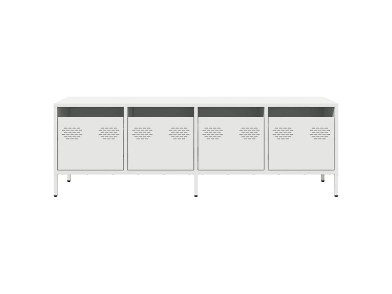  Meuble tv - banc tv - meuble de rangement blanc 135x39x43,5 cm acier laminé à froid  - Conforama D