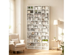 Bibliotheque coloris blanc BEAUNIV - 23.5 cm x 195 cm