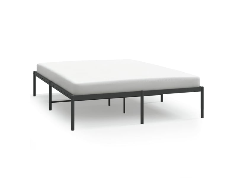  Lit double- lit adulte -  cadre de lit métal sans matelas noir 150x200 cm  - Conforama A