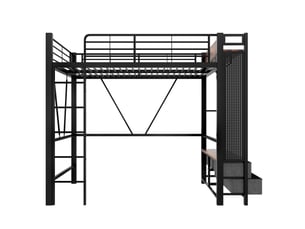 Lit mezzanine 90x200 cm <strong>ZOVIRA</strong> <strong></strong> coloris noir