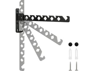 Cintre pliable, crochet à vêtements, étendoir mural pliable, cintre en alliage d'aluminium, crochet, mural pour balcons, les salles de bains, les couloirs