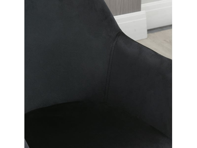  Lot de 2 chaises de cuisine 54x57x80 cm en polyester et bois noir, avec accoudoirs allongés et dossier confortable  - Conforama D
