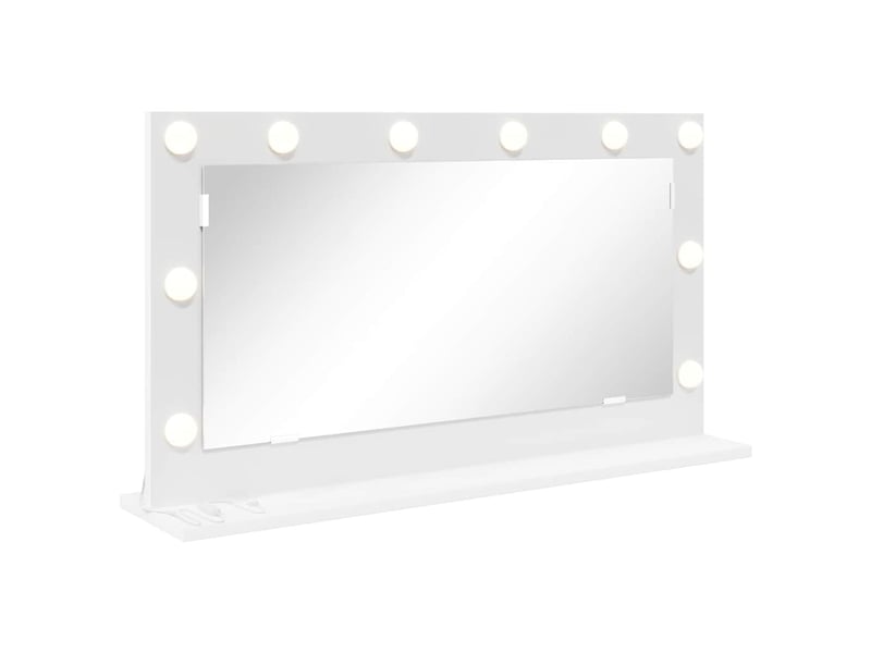  Miroir de vanité, miroir de coiffeuse blanc 80 x 45 x 18 cm verre et bois composite cf62741  - Conforama A