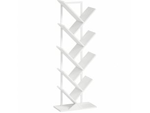 Bibliotheque coloris  blanc 8 étagère(s) <strong>FLORAGRACE</strong> <strong></strong> - 24 cm x 136 cm