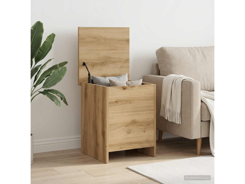 Coffre de rangement, boîte de rangement de rangement chêne artisanal 40x40x50 cm - Conforama B