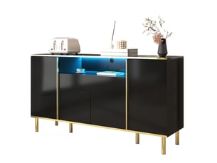 Buffet 4 porte(s) 1 tiroir(s) - 150 cm coloris noir