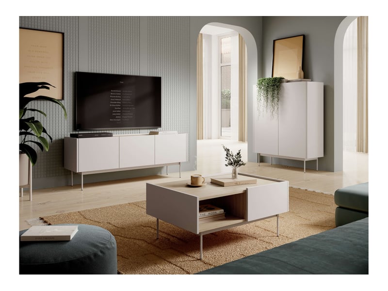 Table basse vivaro 2 tiroirs en bois - beige VIVARO - Conforama C