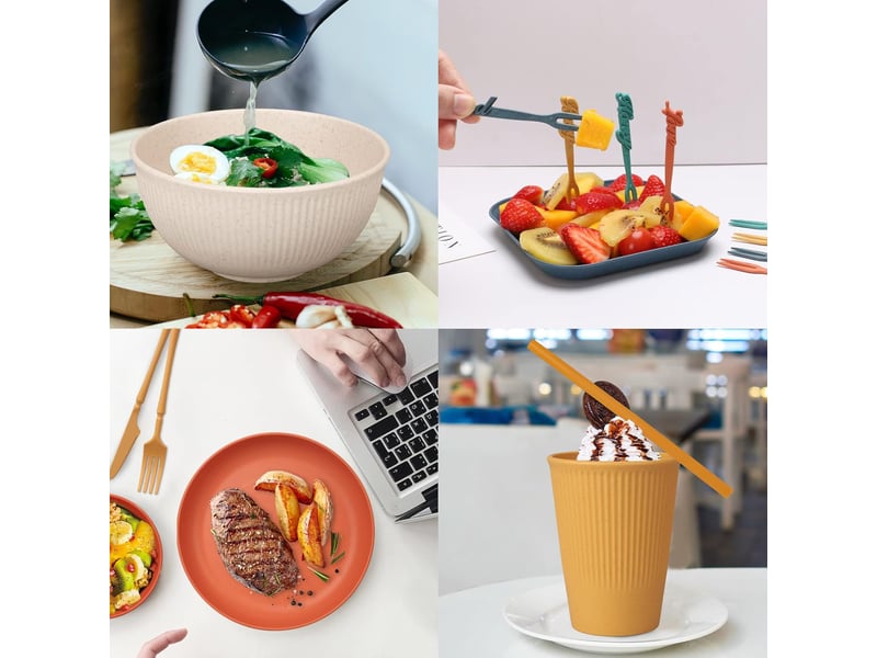 Ensembles de vaisselle incassables de 44 pièces pour 4 personnes mélange de couleurs - Conforama C