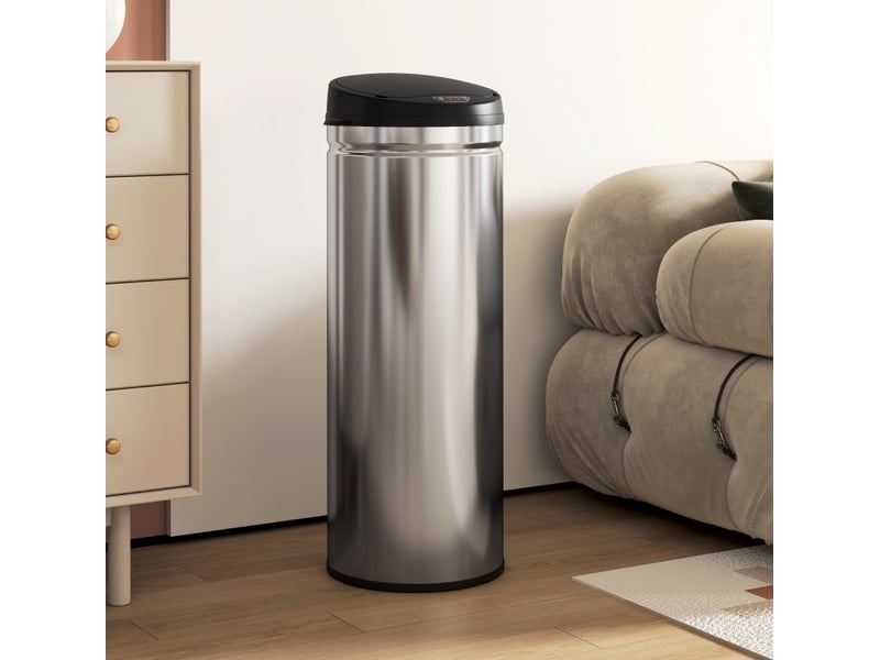  Poubelle à capteur 50 l inox à fermeture douce argentée  - Conforama B