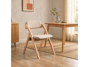 Lot de 2 chaises pliantes en bois, assise rembourrée kaki