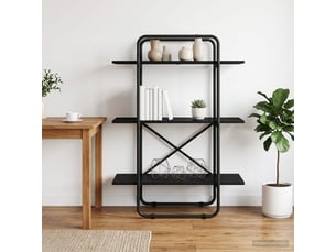 Étagère 3 niveaux, étagère de rangement 80 x 35 x 105 cm pb chêne noir