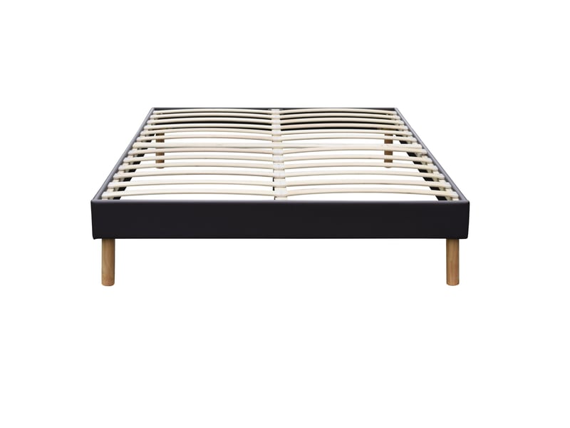 Ensemble sommier tapissier et matelas 160x200 cm - couleur : noir - matelas latex accueil moelleux gregnoir-marie-160x200-noir - Conforama C