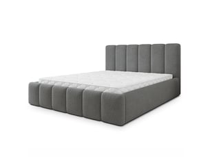 Lit coffre 200x200 cm MASSENO   coloris gris
