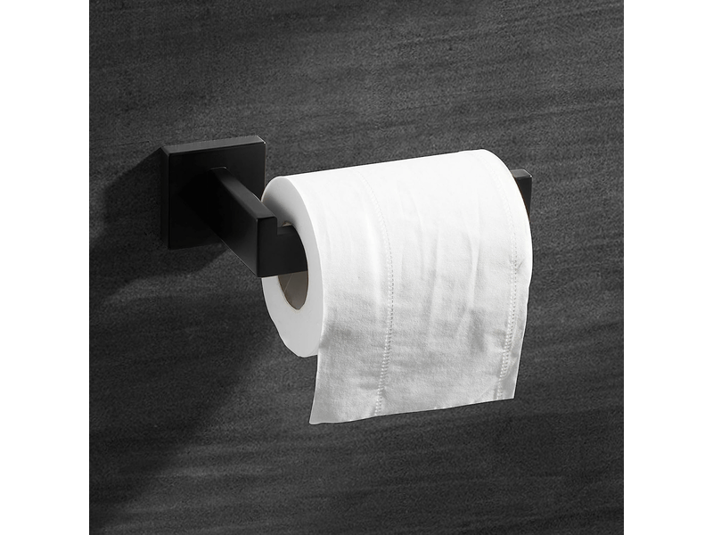  Porte-papier toilette noir, porte-papier toilette en acier inoxydable pour salle de bain et cuisine (carré), lot de 2  - Conforama B