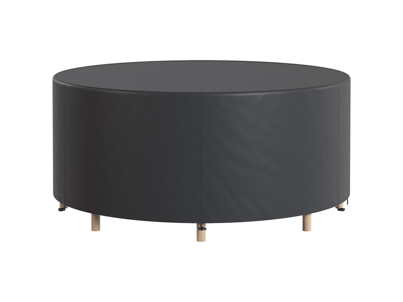  Housse de protection pour mobilier de jardin, résistante à l'hiver, imperméable et anti-uv, en tissu oxford 420d, ø 214 x 70 cm (h), noire  - Conforama A