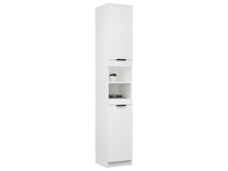  Armoire de salle de bain, meuble de rangement blanc 32x34x188.5 cm bois d'ingénierie  - Conforama E