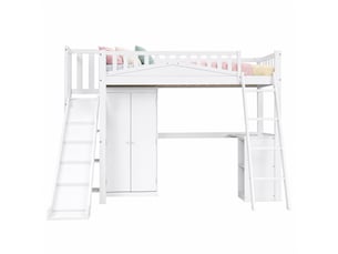 Lit superposé 90x200 cm STILVORA coloris blanc