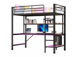 Lit mezzanine 90x200 cm    coloris noir