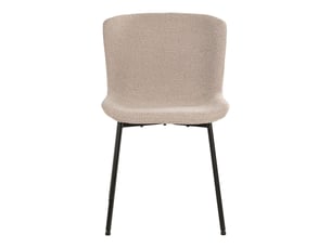 Set 2 chaises de pranzo maceda en bouclé beige avec pieds nere 48x59x83 cm
