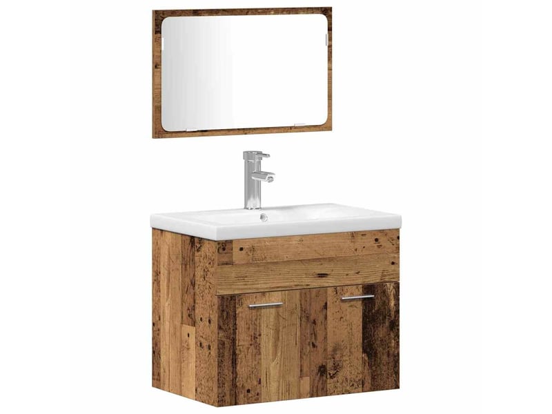  Ensemble de mobilier de salle de bain 3 pièces marron cf64474  - Conforama A