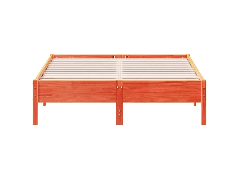  Lit double- lit adulte -  cadre de lit sans matelas  marron 135x190cm bois pin massif  - Conforama C