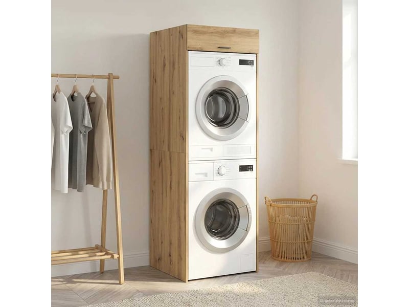  Armoire pour machine à laver chêne artisanal 67,5x68x200 cm  - Conforama D
