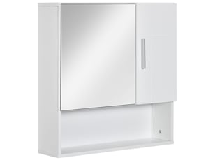 Armoire murale miroir de salle de bain avec portes et étagère réglable - blanc dim. 54l x 15,2l x 55,3h cm