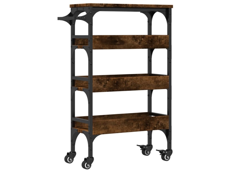  Chariot de cuisine, chariot de rangement chêne fumé 53x20x76 cm bois d'ingénierie  - Conforama A