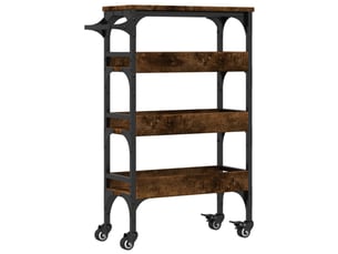 Chariot de cuisine, chariot de rangement chêne fumé 53x20x76 cm bois d'ingénierie