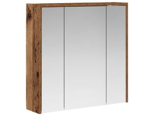 Armoire miroir de salle de bain, cabinet de salle de bain bois ancien 63,5 x 16 x 62,5 cm cf65146