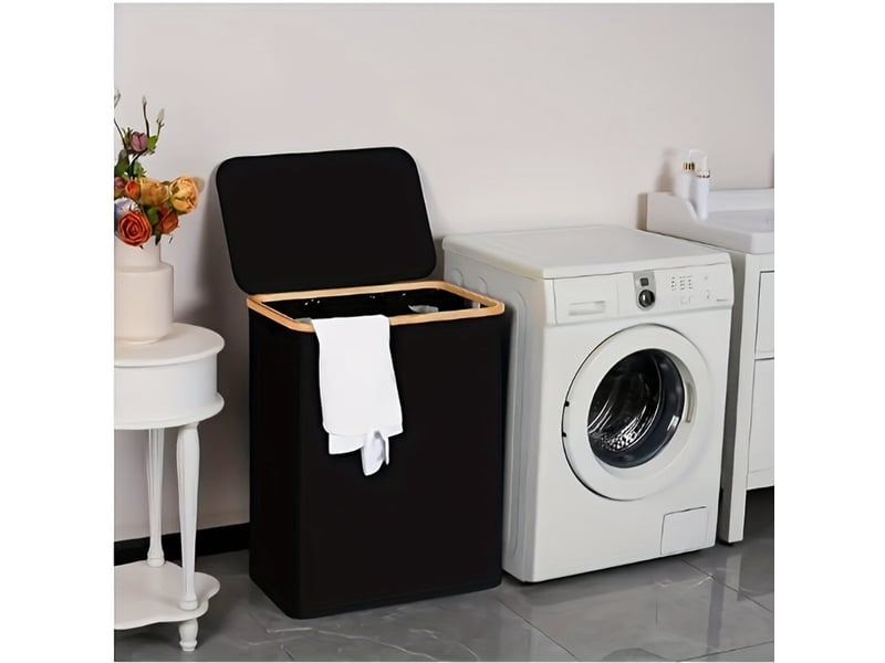  Panier à linge 160 l pliable avec 3 sacs amovibles, trieur de linge 3 compartiments  - Conforama B