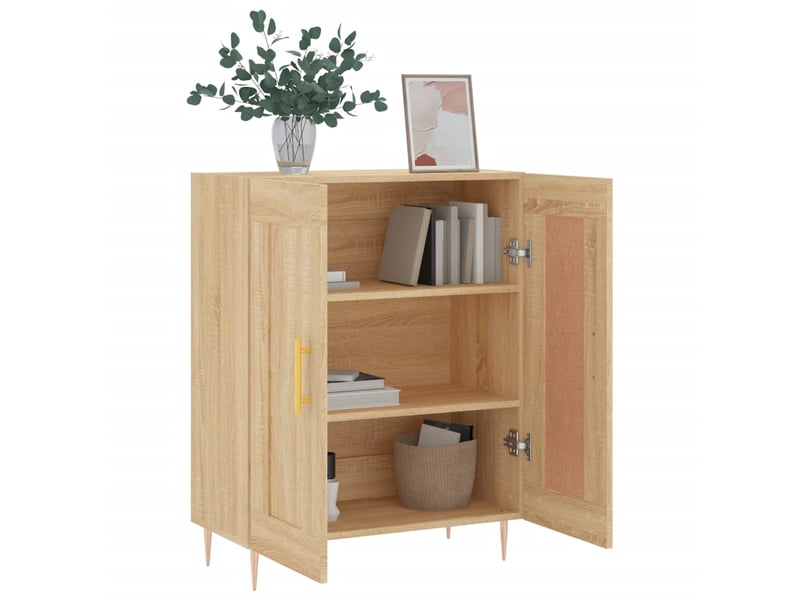  Buffet - bahut - meuble de rangement chêne sonoma 69,5x34x90 cm bois d'ingénierie  - Conforama D