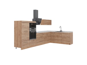 Vicco cuisine en angle, chêne de force doréchêne de force doré, 347 x 207 cm, pt marbre