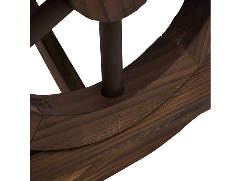 Banc de jardin rustique 2 places en bois de sapin marron 98 x 50 x 39,5 cm, résistant à l'eau et aux intempéries - Conforama D