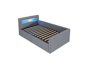 Lit coffre 90x200 cm coloris gris