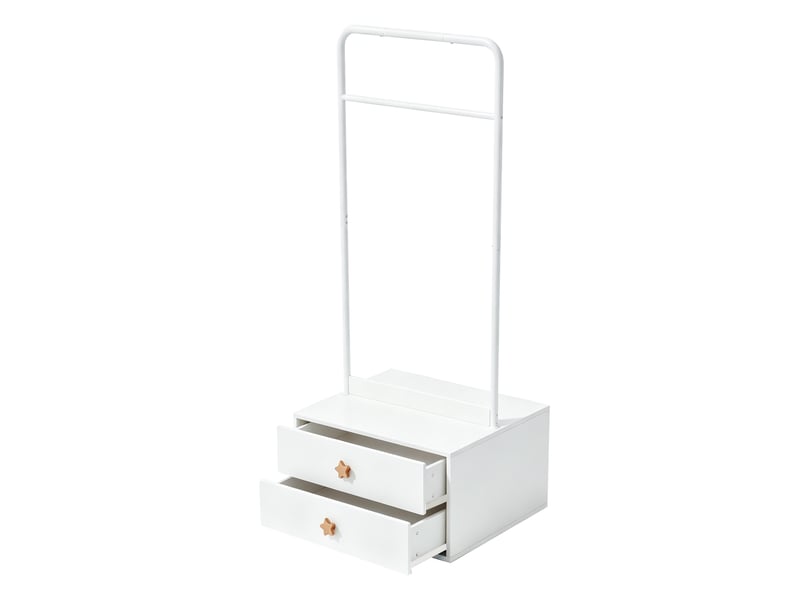 Armoire,140x55x170 cm,2 portes, tiroirs et penderie,mdf,blanche - Conforama D